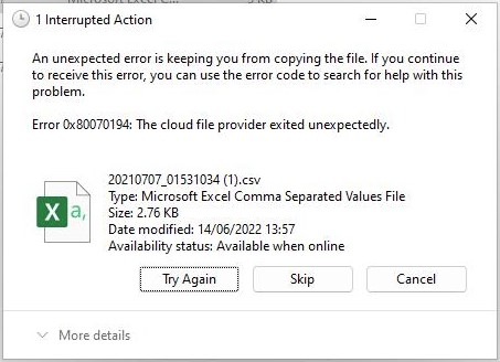 0x80070794 Error